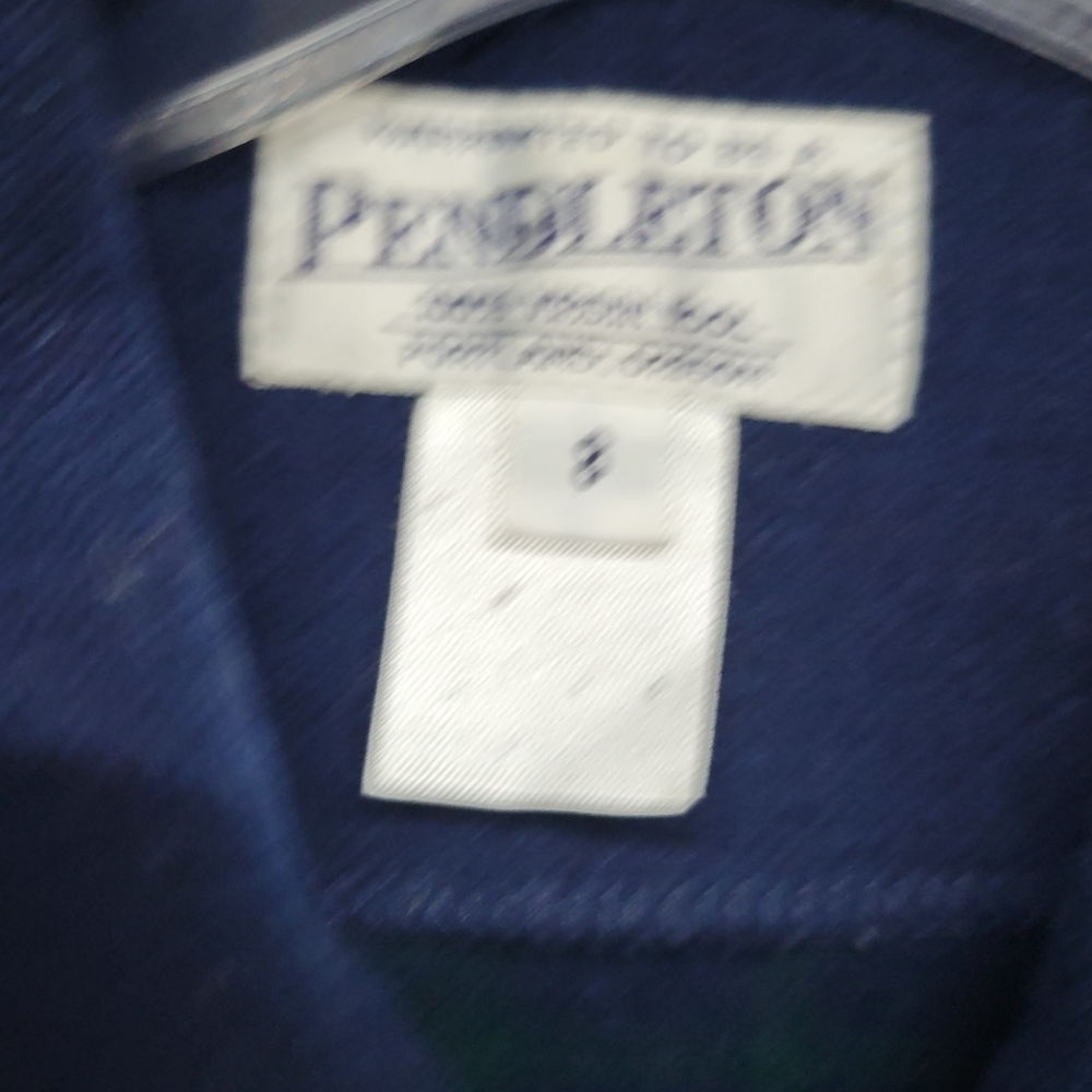 Pendleton 100% Wool Blue Coat Zip/Button Plaid Li… - image 3